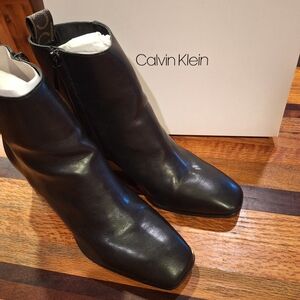 Calvin Klein Sleek Black Ankle Booties